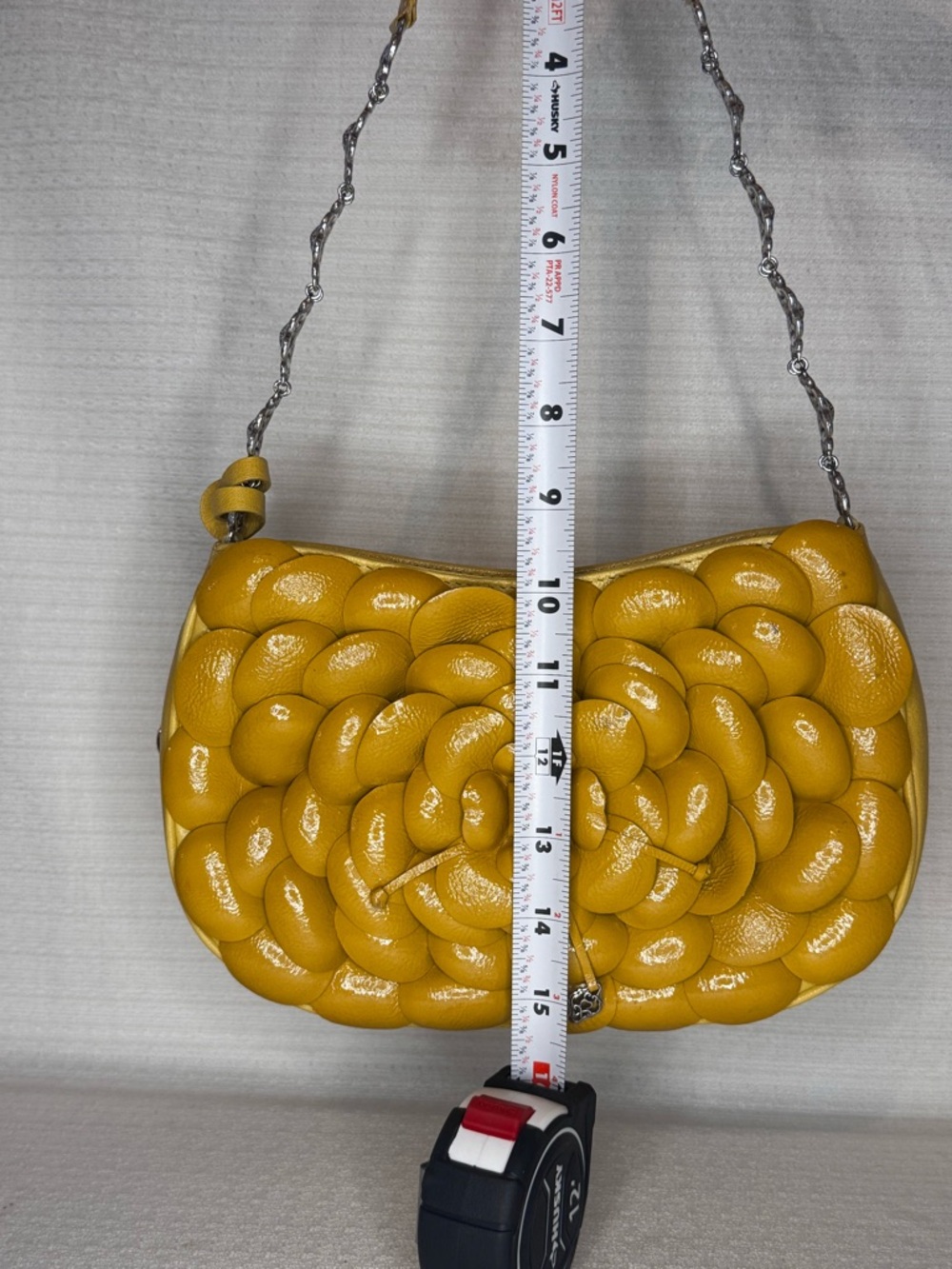 Brighton Mustard Yellow Quilted Floral Leather Shoulder Bag - Picture 10 of 11